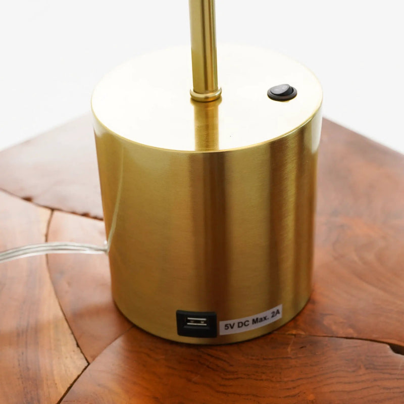 Ethereal - Modern Small Table Lamp, Desk Lamp Fixture With Globe Shade - Gold / White by Unique Piece Furniture