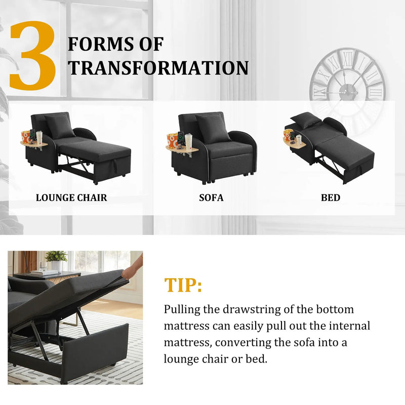 3-in-1 Convertible Sofa Chair Bed by HouseOfZazla