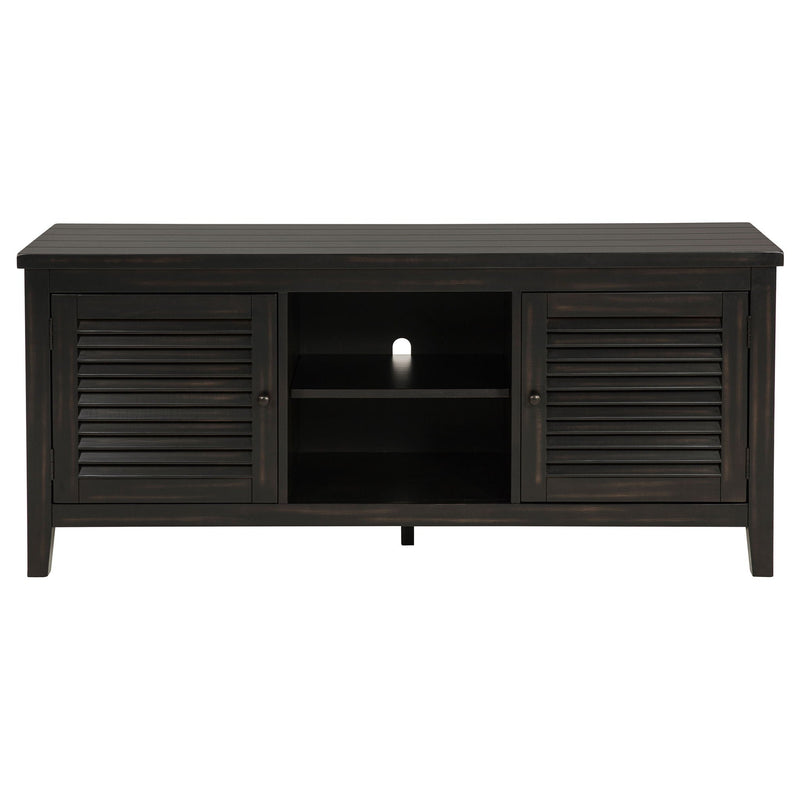 Sutter - 2 Door TV Stand With Mission Design - Dark Brown