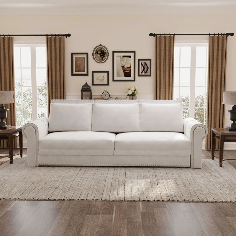 3 In 1 Convertible Sleeper Sofa With Nailhead Trim & Rolled Arm by HouseOfZazla