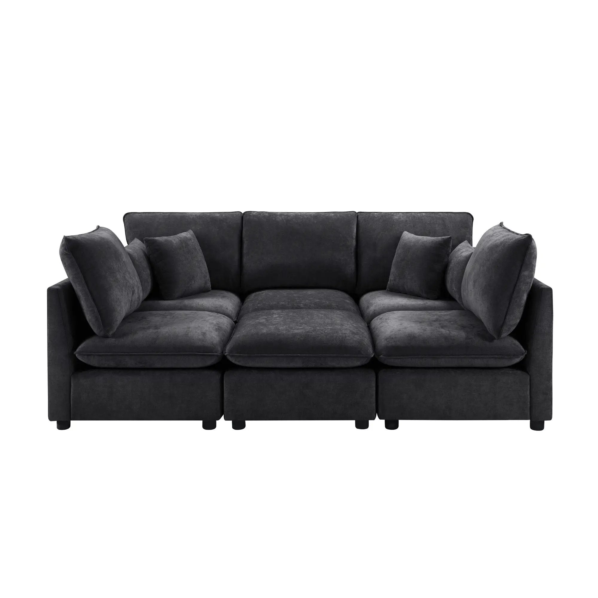 Modern Sectional Sofa U-Shaped With Movable Ottoman Storage Armrests And USB Ports by Unique Piece Furniture