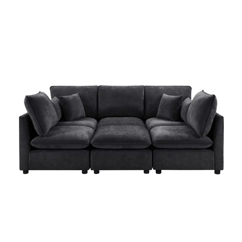 Modern Sectional Sofa U-Shaped With Movable Ottoman Storage Armrests And USB Ports by HouseOfZazla