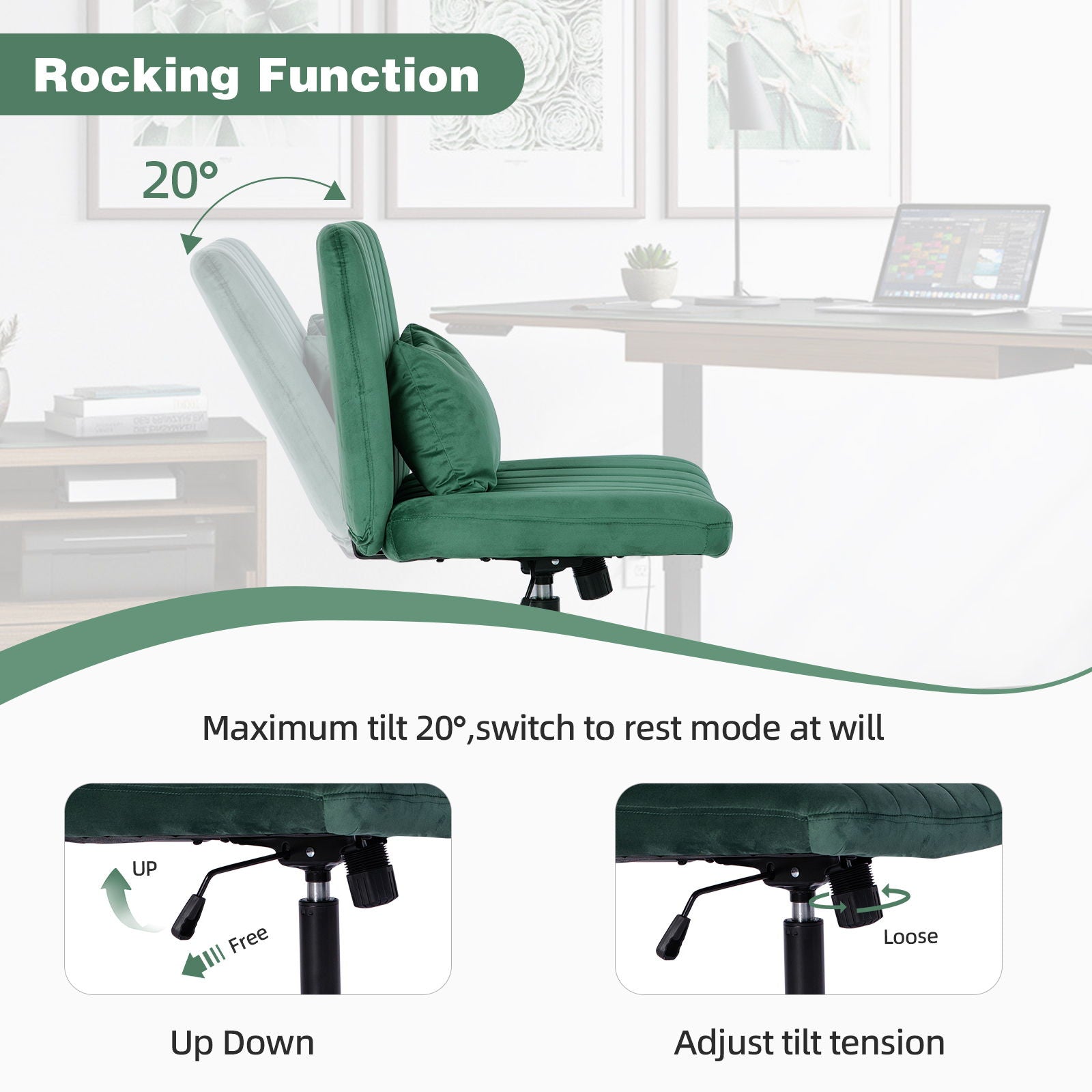 Criss Cross Office Chair With Adjustable Height, Ergonomic Design by HouseOfZazla