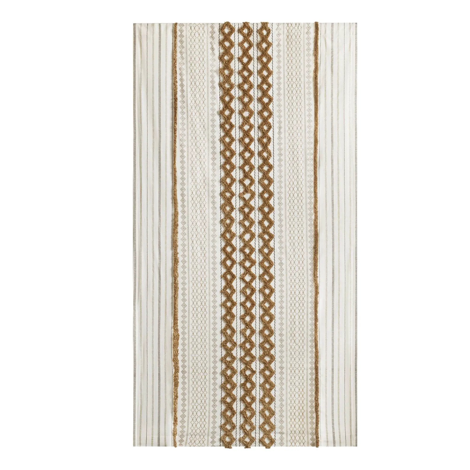 1 PC 50x84' Cotton Printed Window Panel with Chenille Stripe and Lining by HouseOfZazla