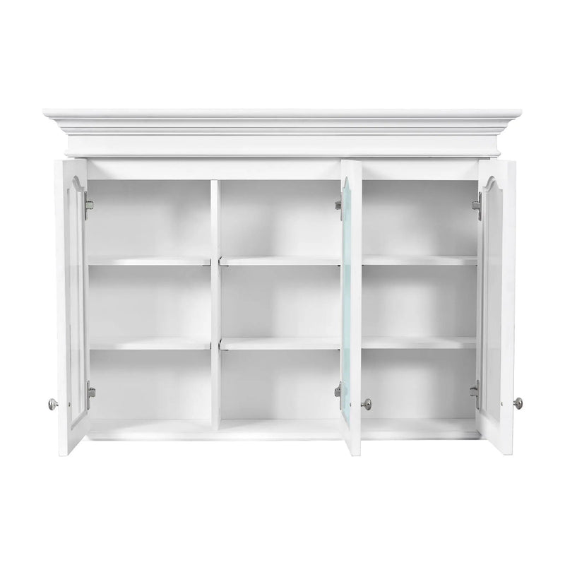Medicine Cabinet With Mirror Door And Adjustable Shelves, Wall-Mounted Bathroom Storage Cabinet - White by Unique Piece Furniture