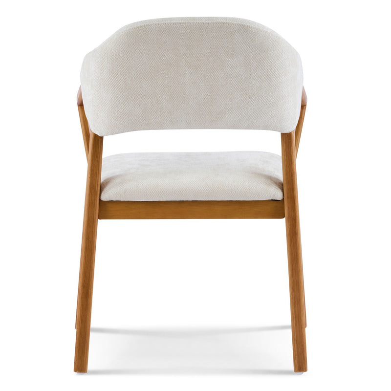 Indoor Upholstered Dining Armchair (Set of 2) - Beige / Teak by HouseOfZazla