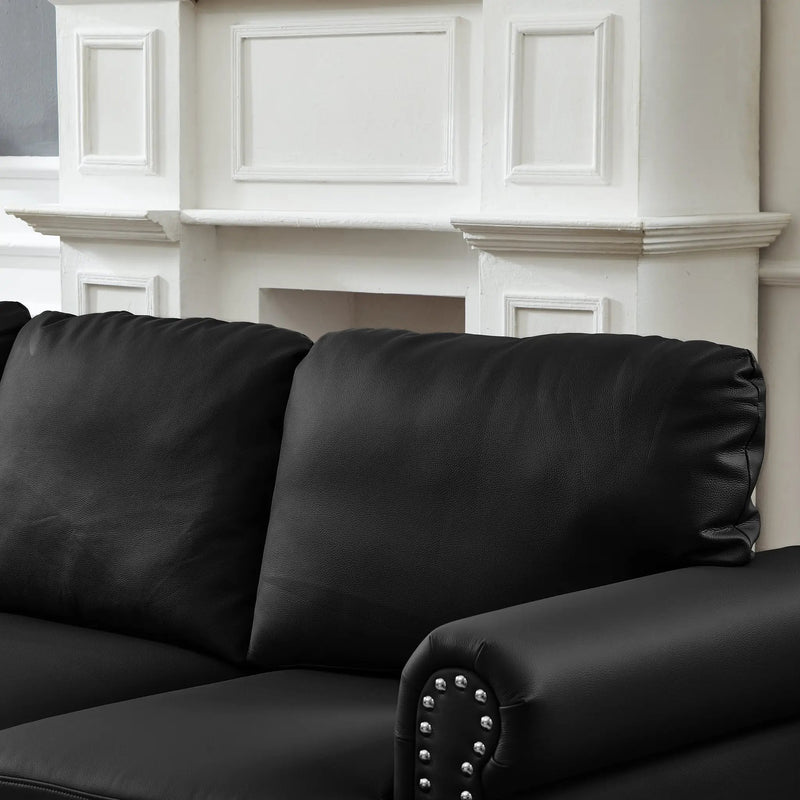 59.5" Modern Classic Design Loveseat Leather Couch by HouseOfZazla