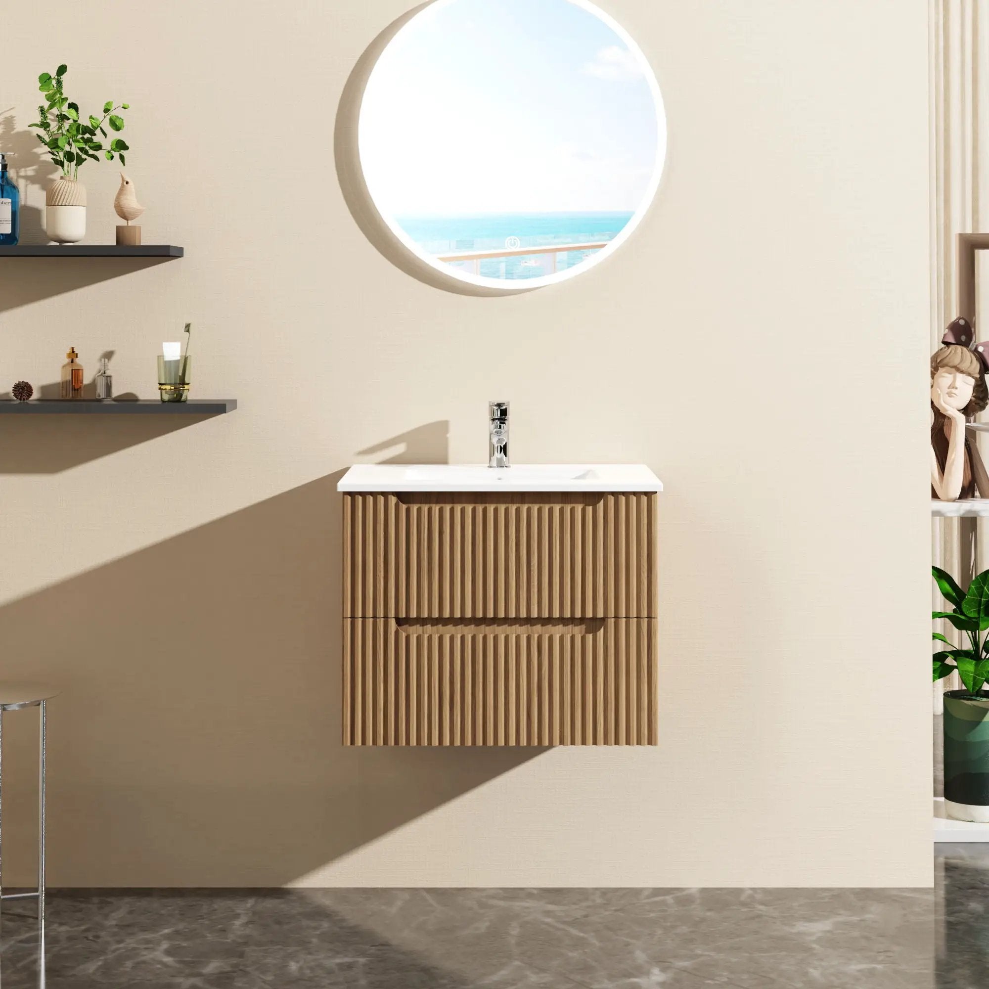 Wall Mounted Bathroom Vanity & Sink by Unique Piece Furniture