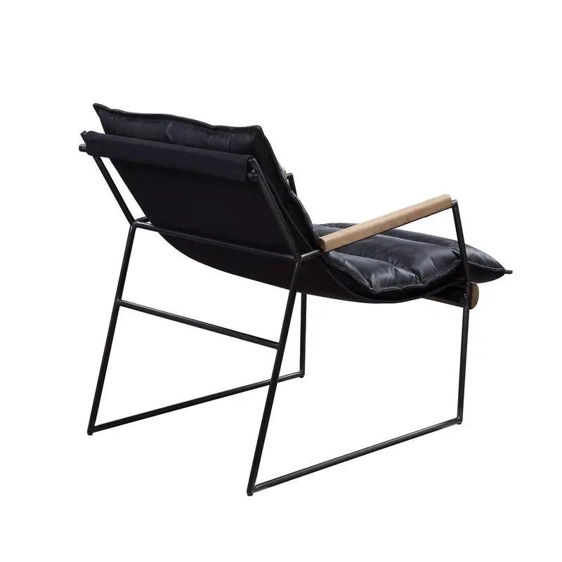 Luberzo - Accent Chair - Distress Espresso Top Grain Leather & Matt Iron by Unique Piece Furniture