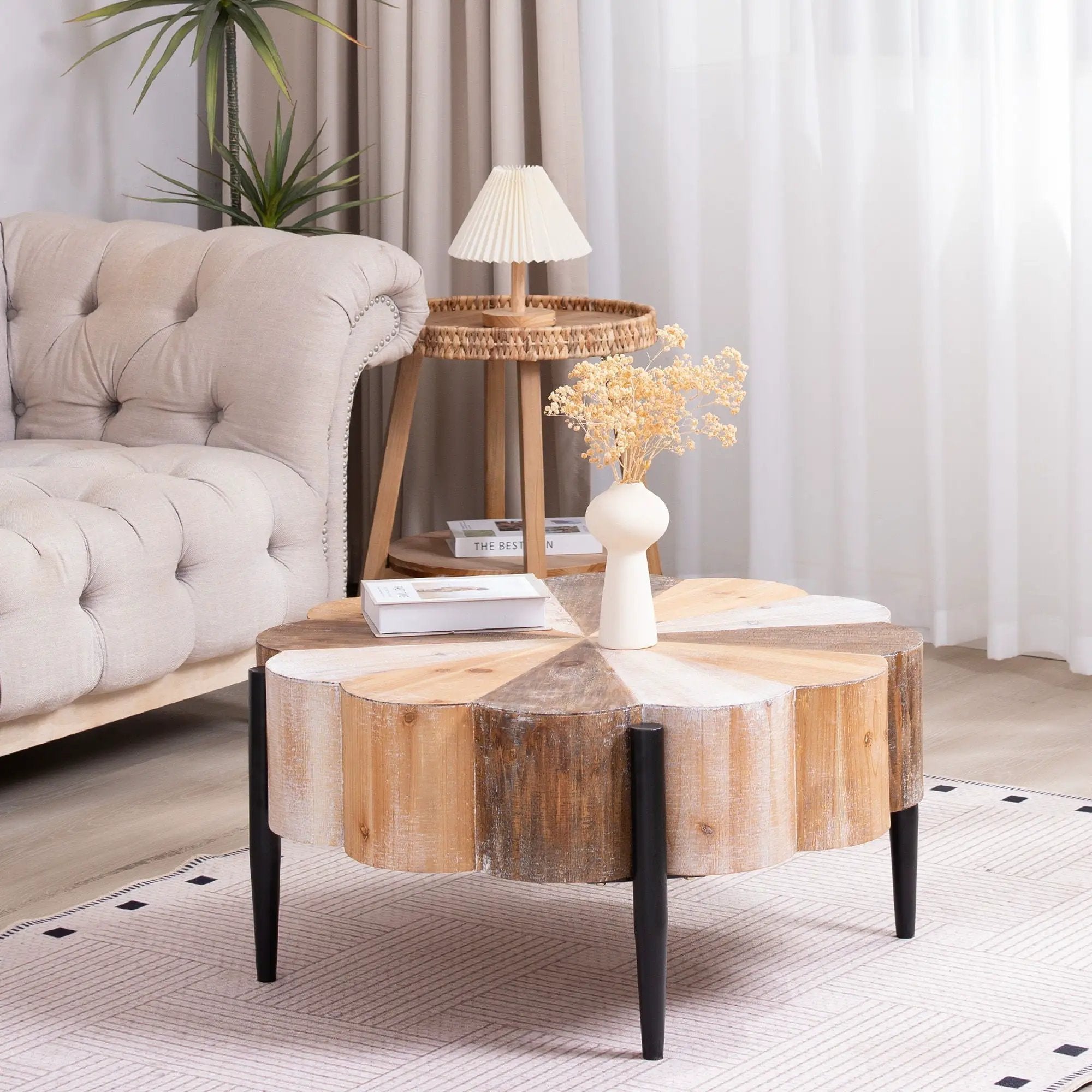 Flower Shaped Coffee Table For Living Room - Multicolor by HouseOfZazla