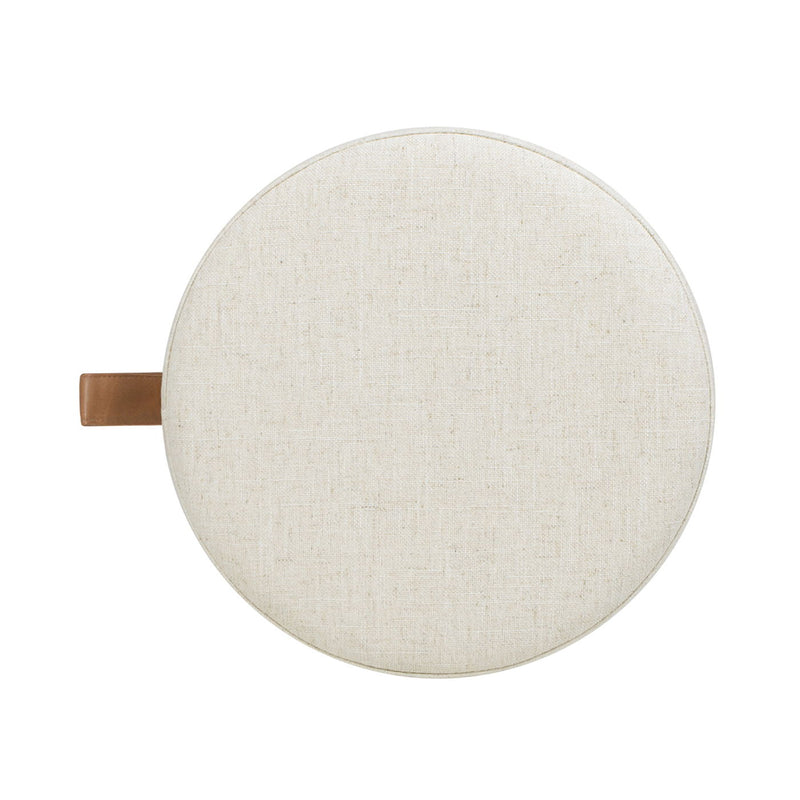 Brandy - Round Upholstered Storage Ottoman With Accent by HouseOfZazla