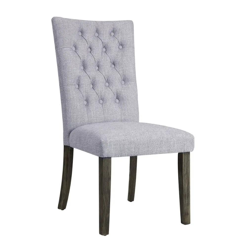 Merel - Side Chair (Set of 2) - Gray Linen & Gray Oak by Unique Piece Furniture
