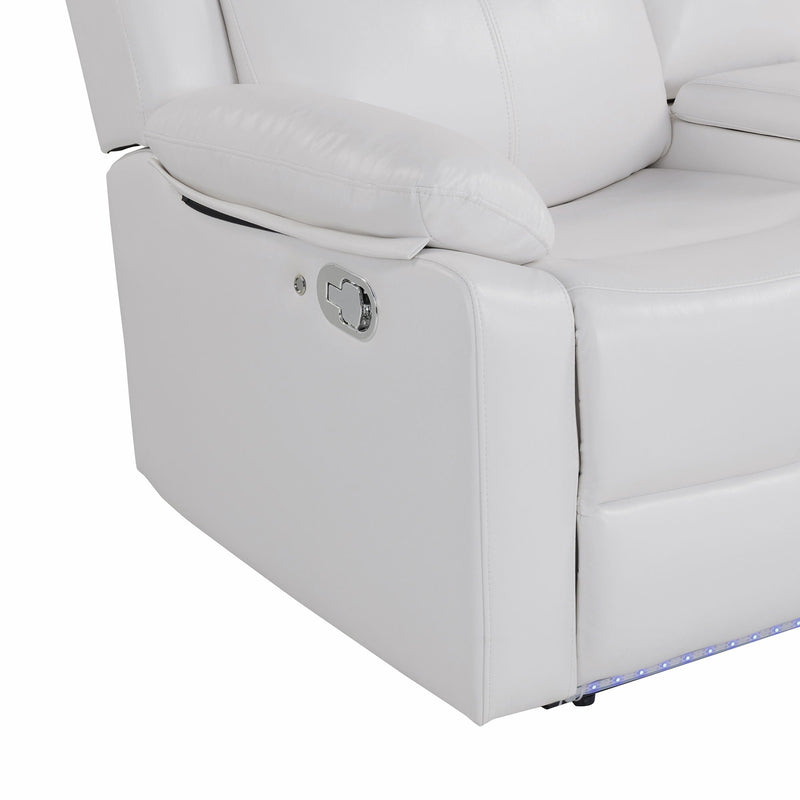 Blanche - Console Reclining Loveseat With LED Lights And Speakers by HouseOfZazla