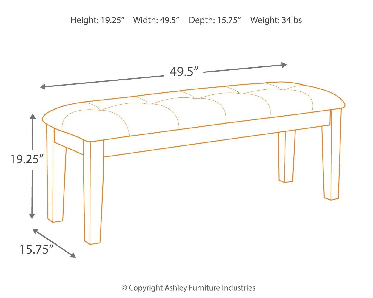 Haddigan - Upholstered Bench by Unique Piece Furniture