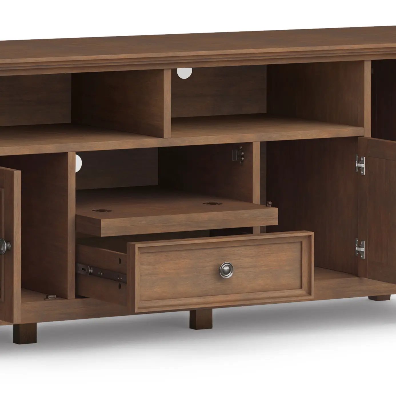 Amherst - Wide TV Media Stand - Rustic Natural Aged Brown by HouseOfZazla