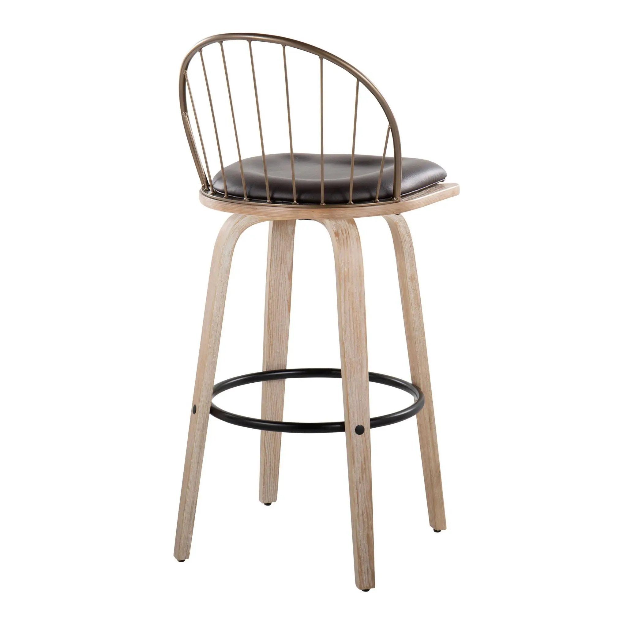 Riley - Industrial / Urban Fixed Height Barstool With Swivel With Removable Cushion (Set of 2) by HouseOfZazla