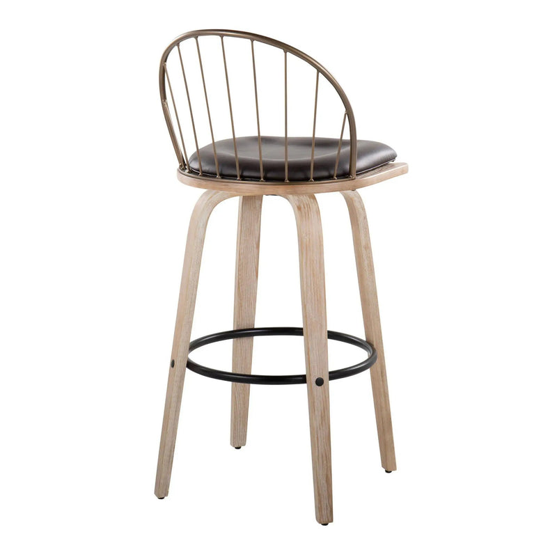 Riley - Industrial / Urban Fixed Height Barstool With Swivel With Removable Cushion (Set of 2) by HouseOfZazla