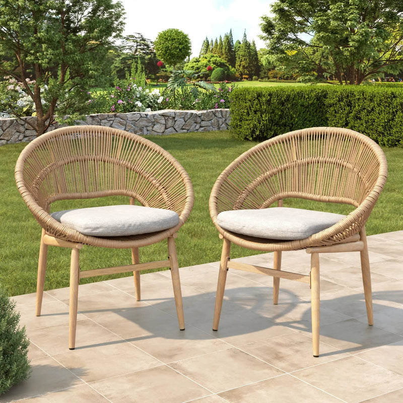 Cyril - Outdoor Papasan Style Dining Chair (Set of 2) by HouseOfZazla