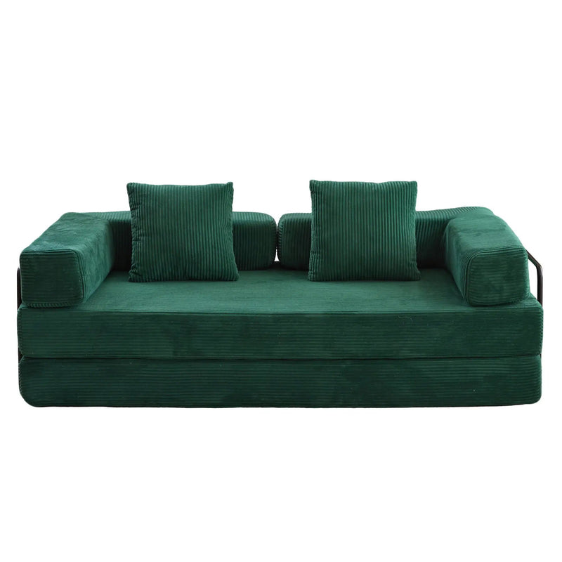 Floor Couch, Convertible Floor Sofa Bed With Pillow Back Support Armrest by HouseOfZazla
