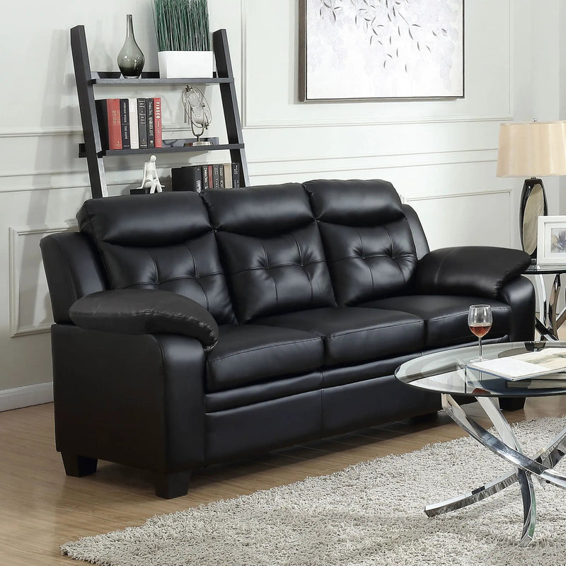 Eaton - Padded Sofa With Tufted Design - Black by HouseOfZazla