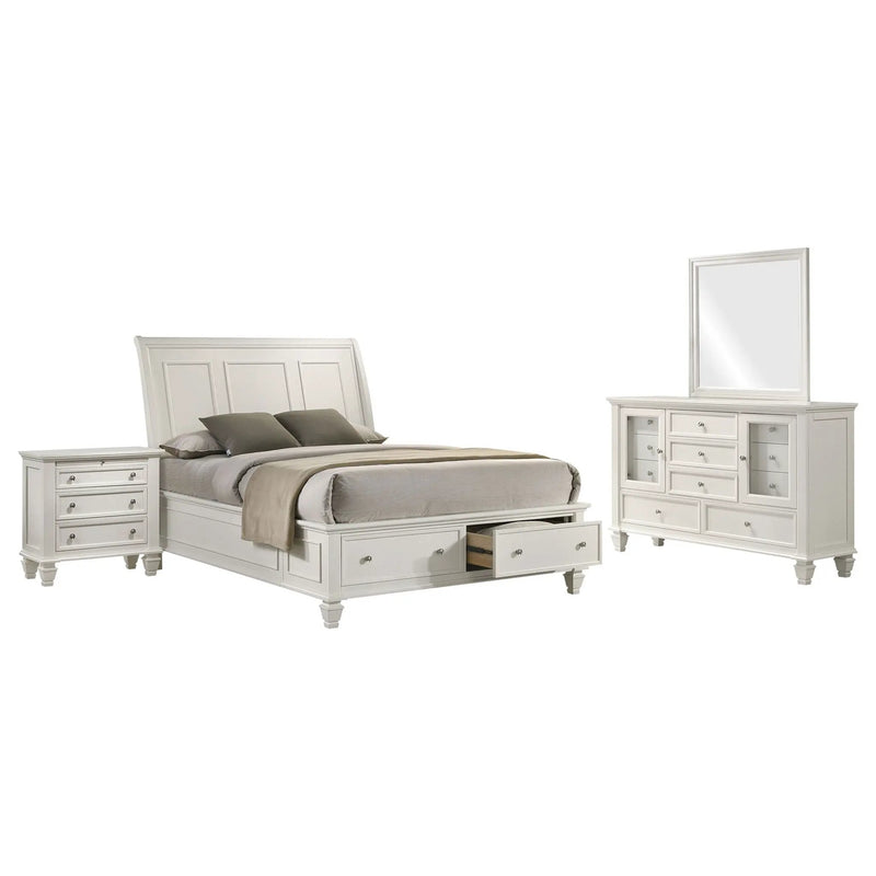 Rocco - 4 Piece Queen Bedroom Set - Cream White by HouseOfZazla