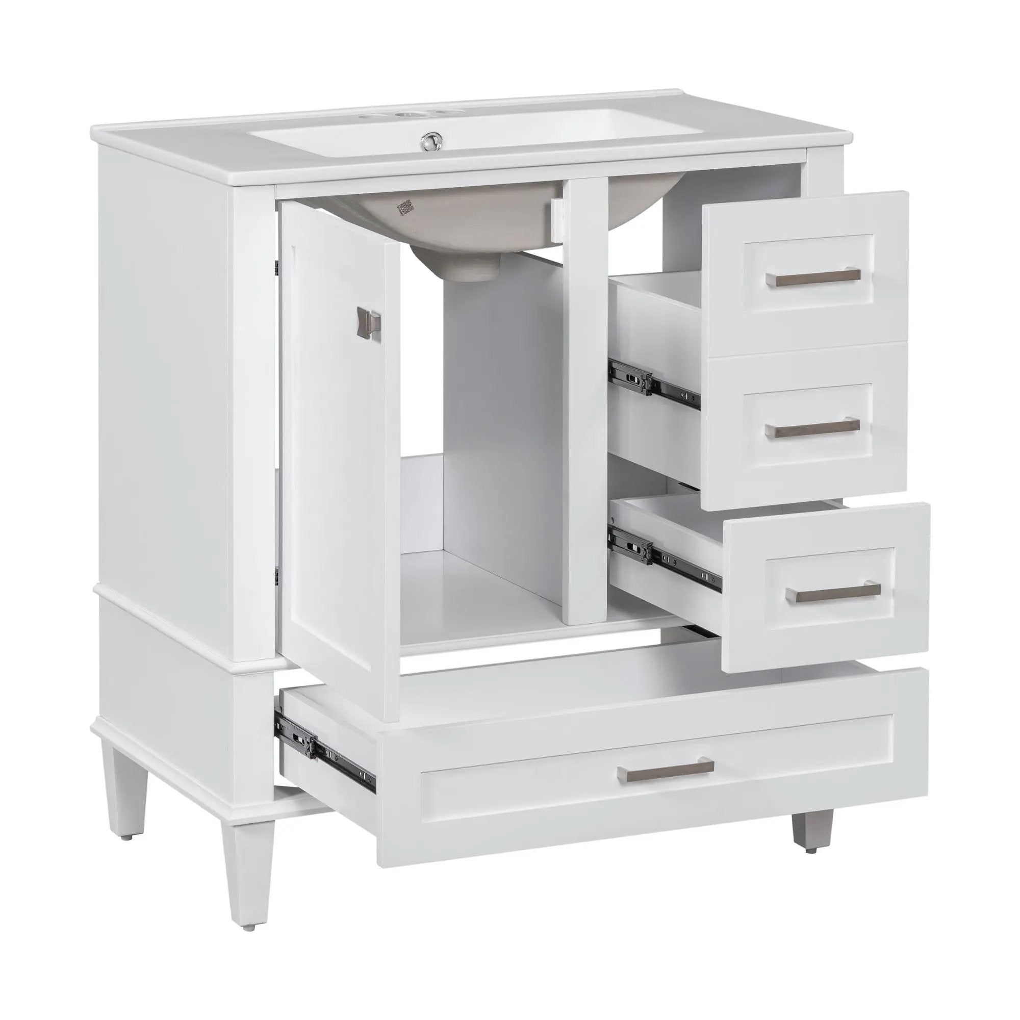 Bathroom Vanity, Modern Bathroom Cabinet With Sink Combo Set, Bathroom Storage Cabinet With A Soft Closing Door And 3 Drawers, Solid Wood Frame by HouseOfZazla