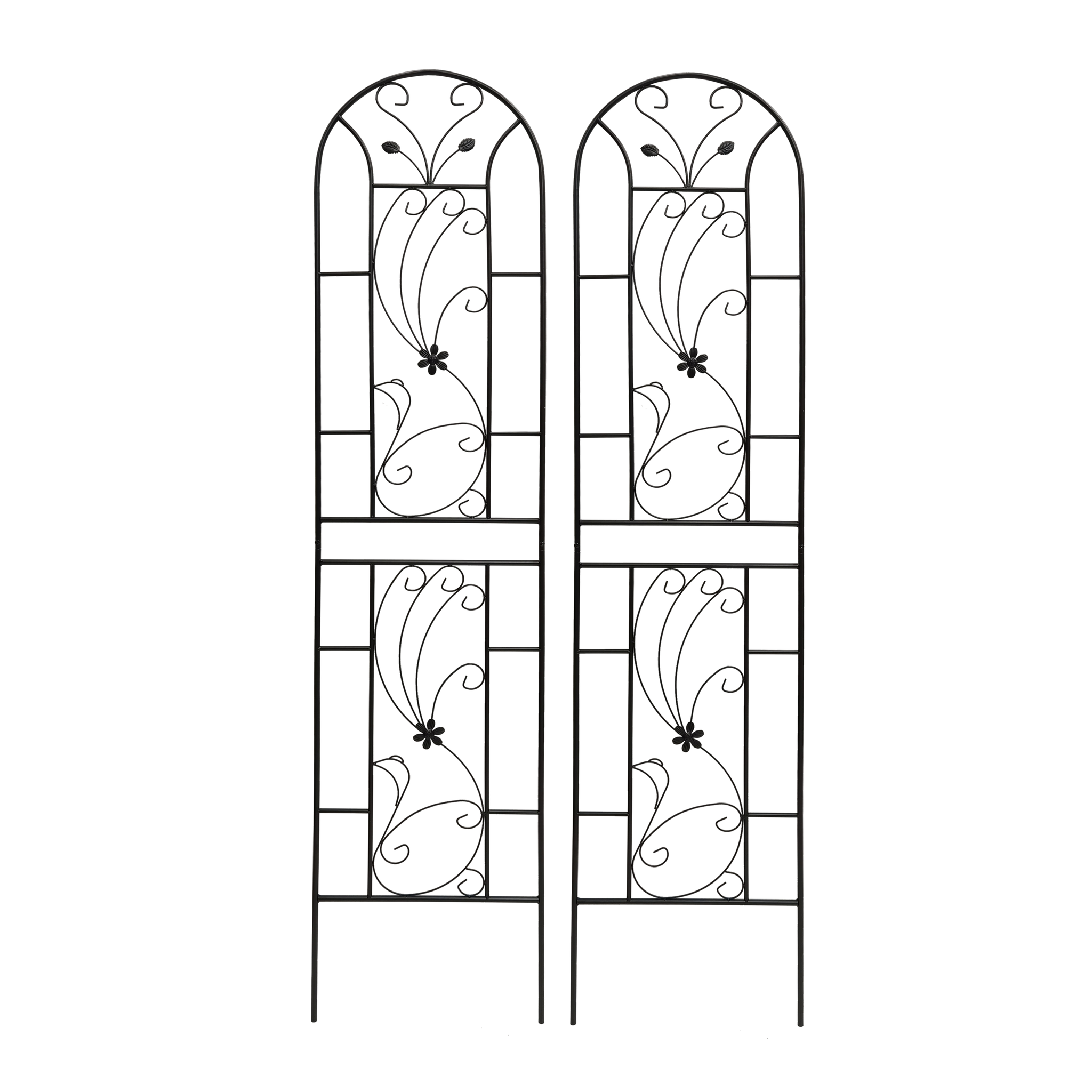 4 Pack Metal Garden Trellis 86.7'' x 19.7'' Rustproof Black by HouseOfZazla