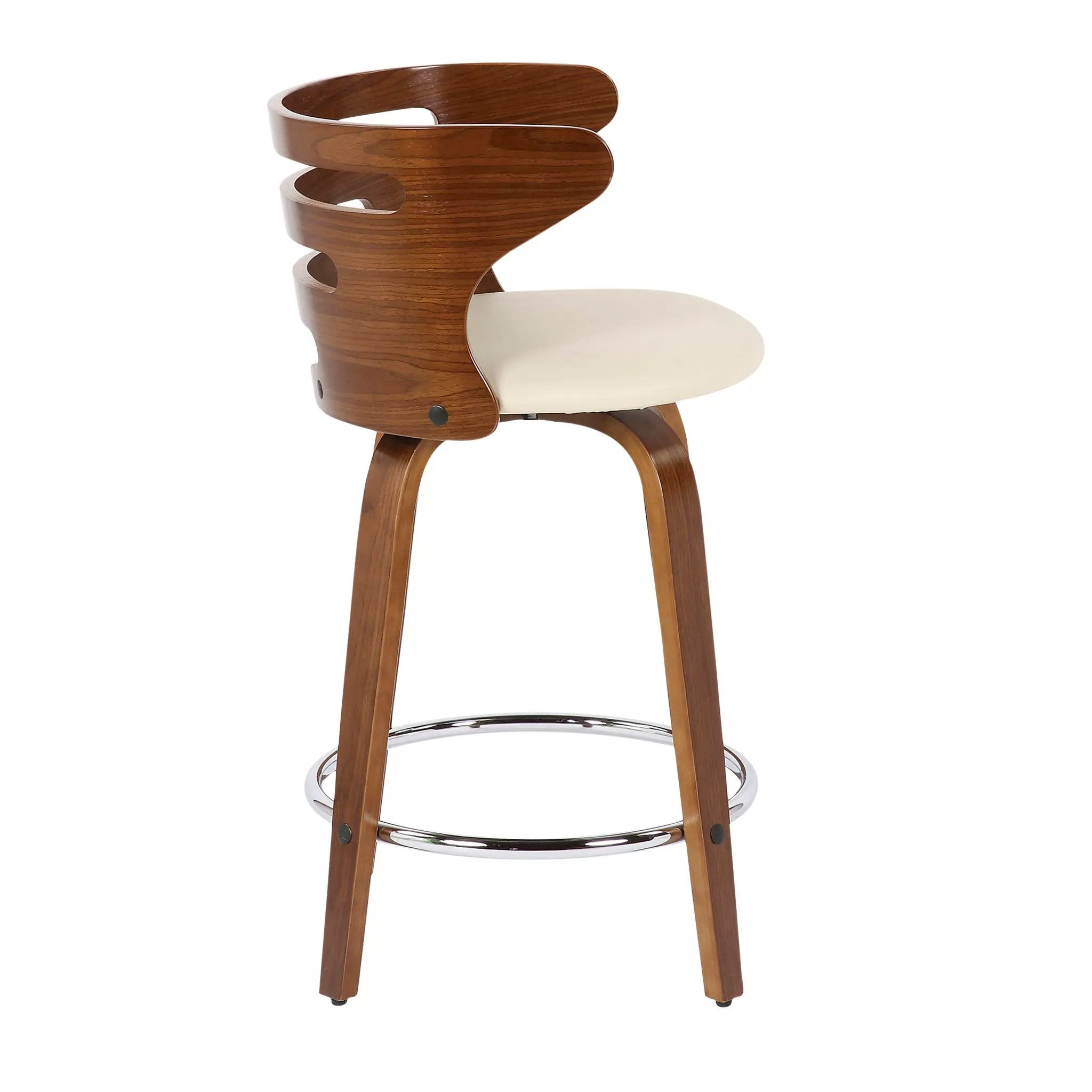 Cosini - Mid Century Modern Fixed Height Counter Stool With Footrest With Swivel (Set of 2) by HouseOfZazla