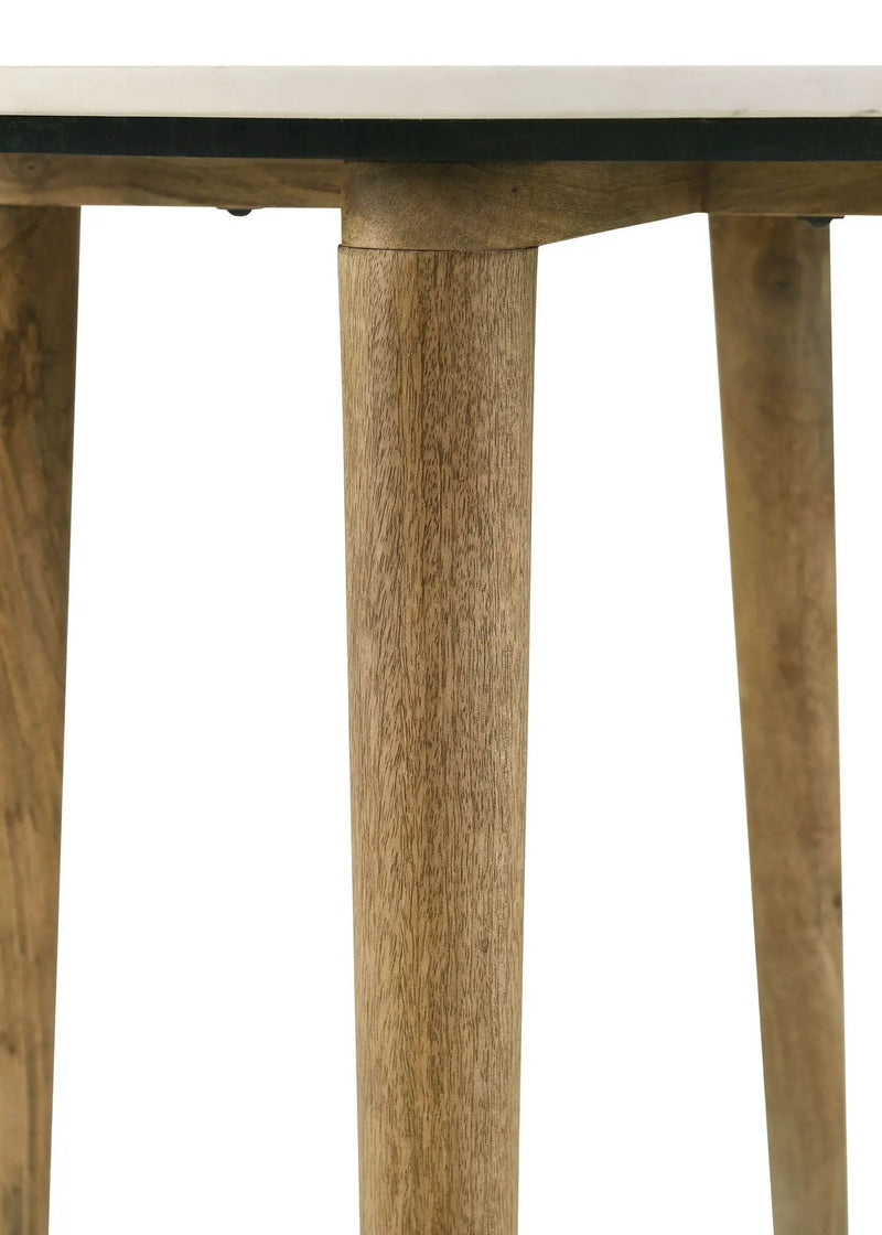 Aldis Round Marble Top Coffee Table White and Natural by Unique Piece Furniture