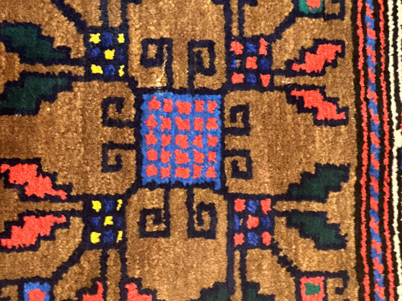 Small Persian Baluchi Rug, Tribal Rug, Brown, Multicolor by Jewel Rugs