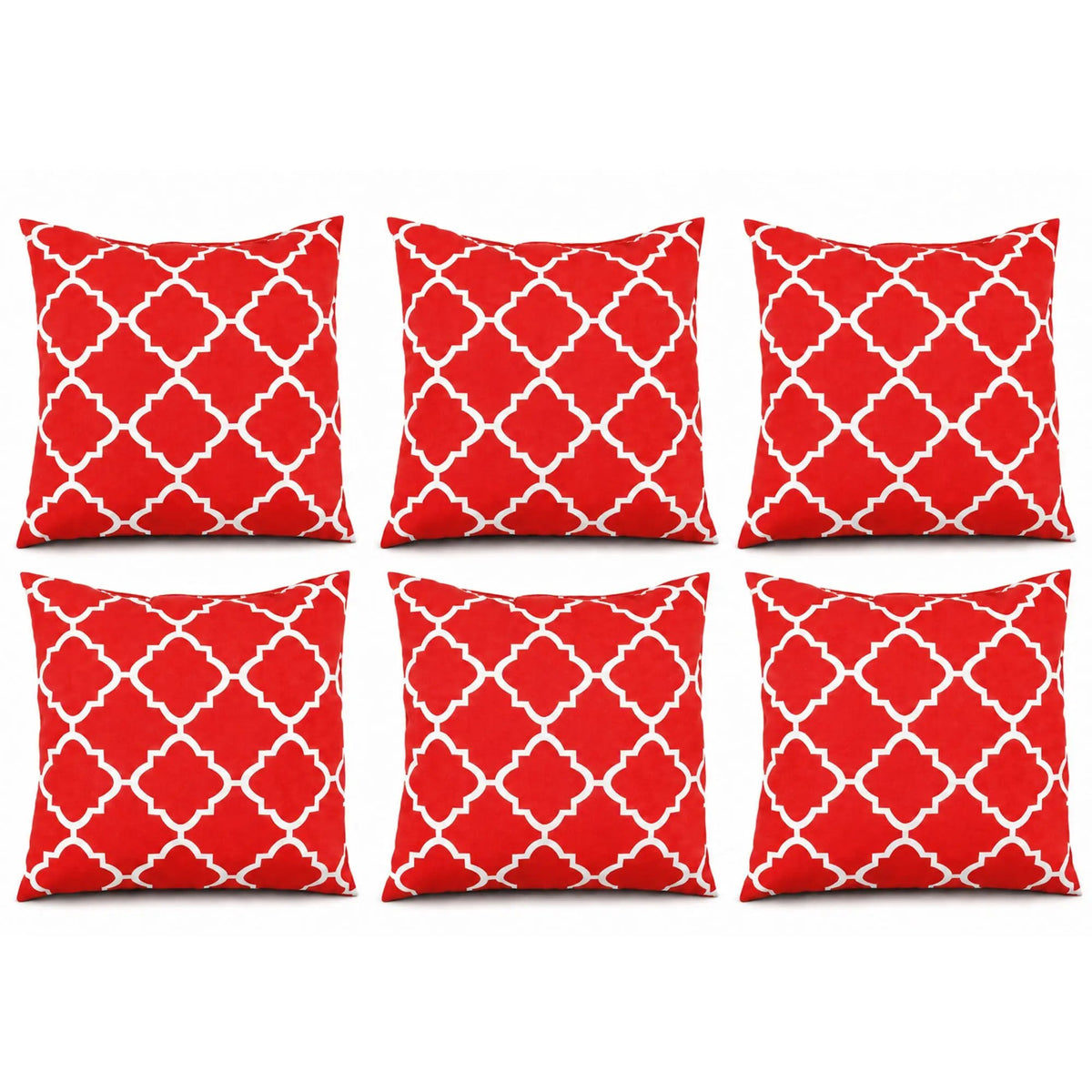6 Pack Outdoor Pillow Covers - Water-Repellent Decorative Cushions by HouseOfZazla