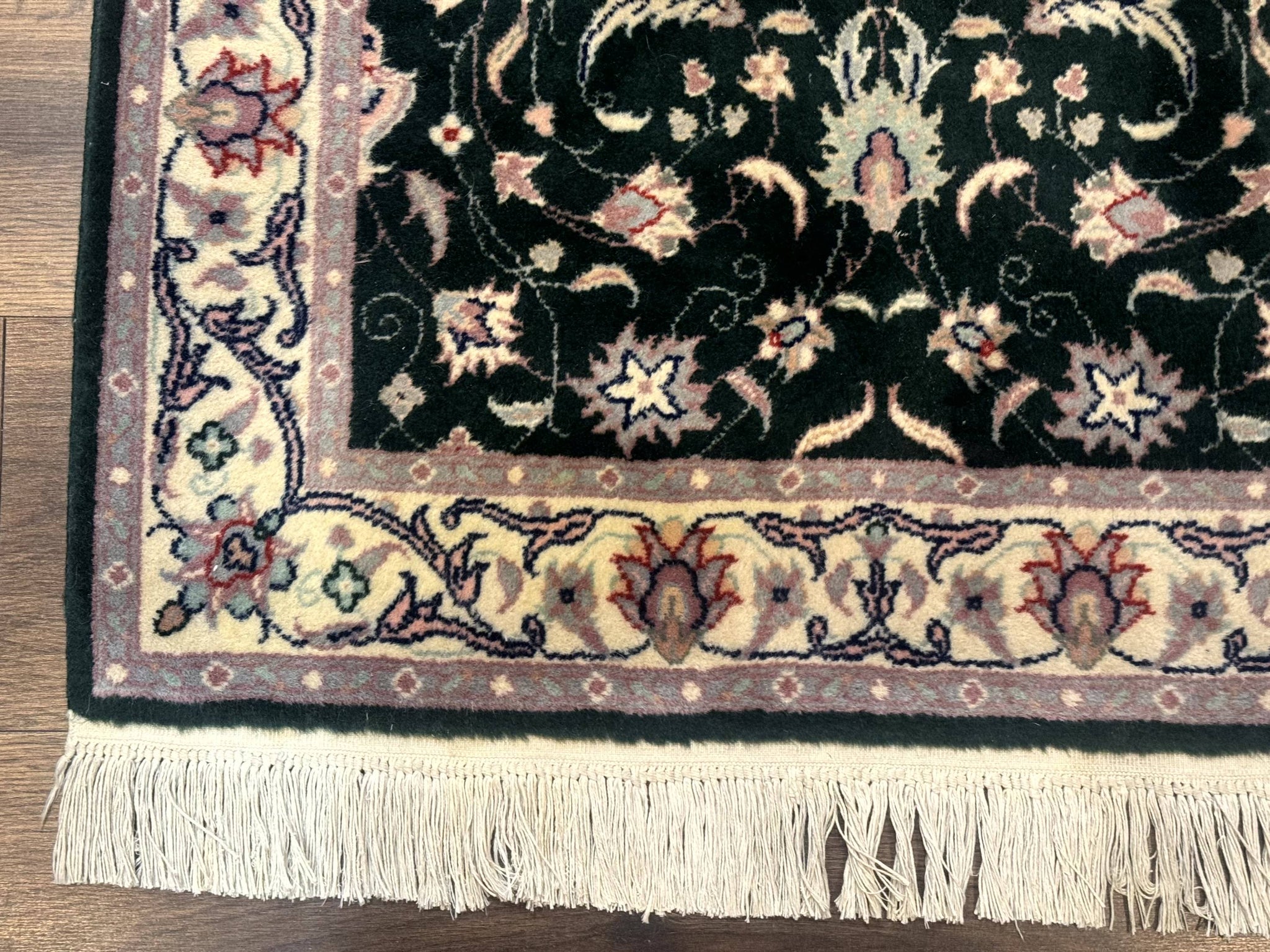 Pak Persian Runner Rug 2.6 x 10, Dark Green and Beige, Floral Allover by Jewel Rugs