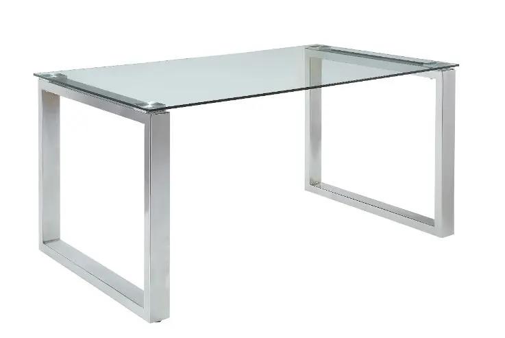 Abraham - Dining Table - Clear Glass Top & Chrome by Unique Piece Furniture