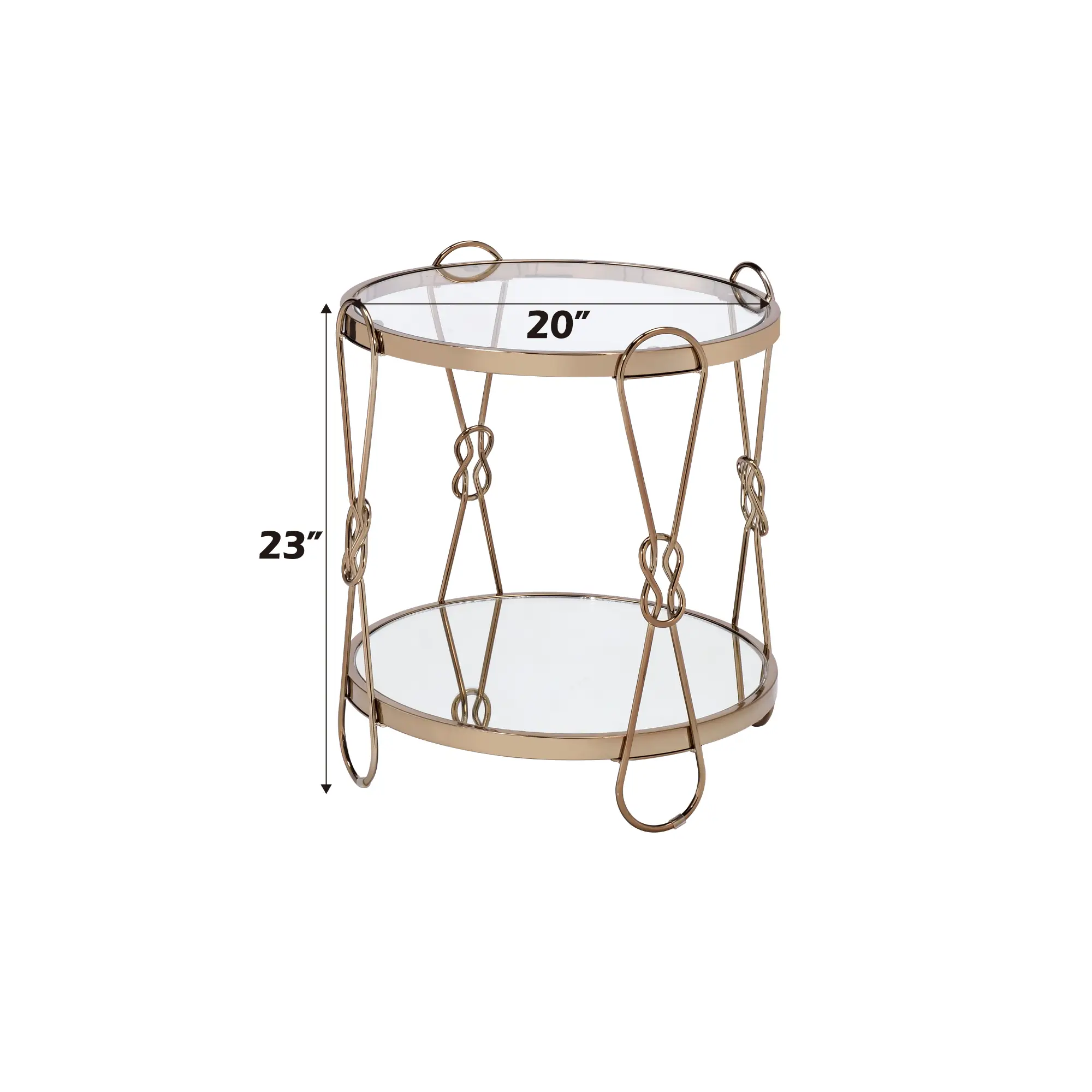 Zekera Mirrored & Champagne Finish End Table by HouseOfZazla