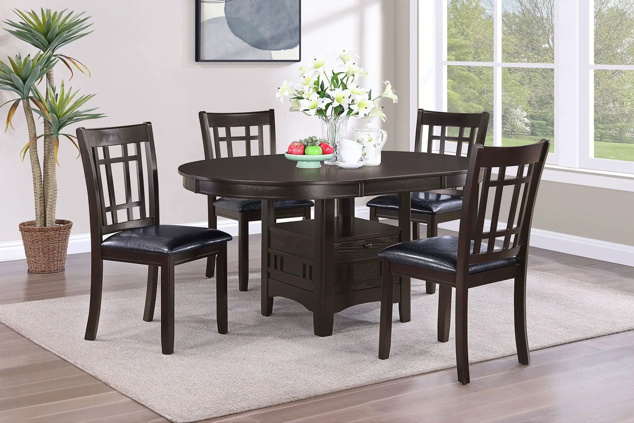Lavon 5-piece Oval Extension Leaf Dining Set Espresso by Unique Piece Furniture