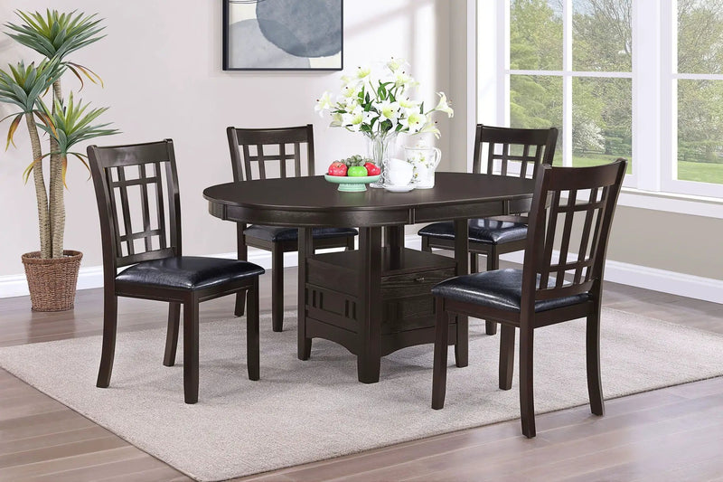 Lavon 5-piece Oval Extension Leaf Dining Set Espresso by Unique Piece Furniture