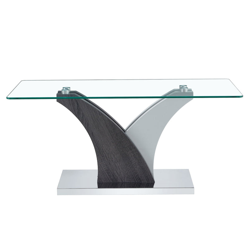 Artistic Rectangular Coffee Table With Tempered Glass Countertop by HouseOfZazla