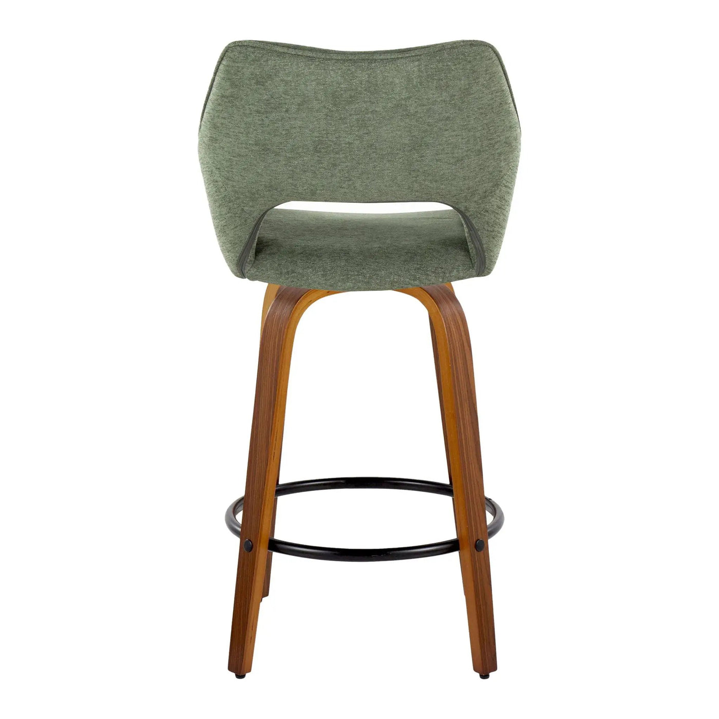 Mustang - Contemporary Fixed Height Counter Stool With Swivel With Round Footrest (Set of 2) by HouseOfZazla