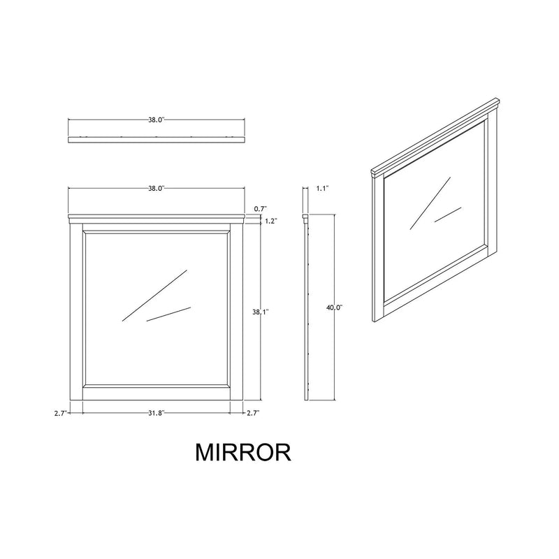 Augusta - Mirror With Sleek Frame, Large Scale Mirror For Dresser - Beige Brown by Unique Piece Furniture