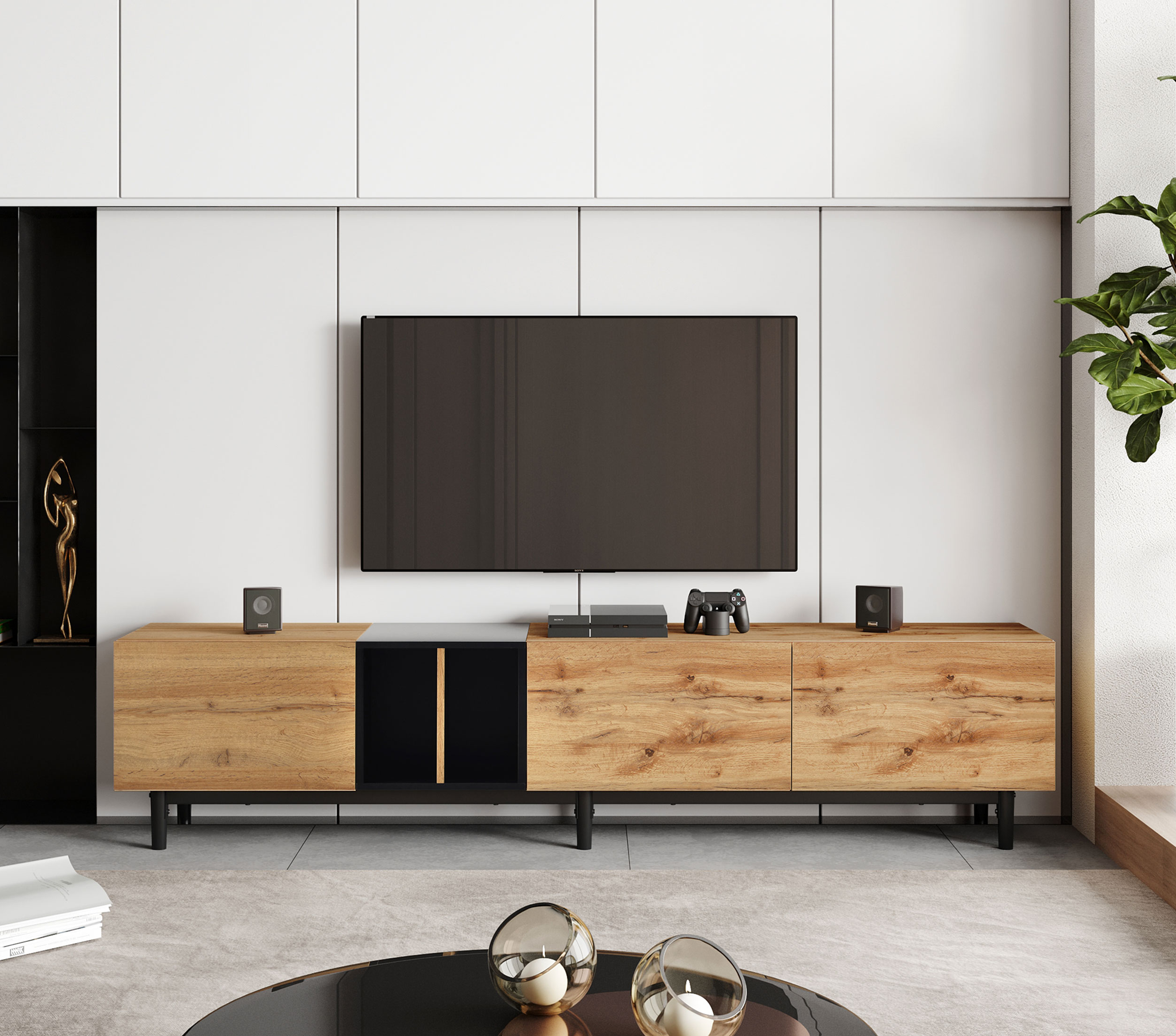 Modern Natural Wood color TV Stand by BLAKHOM