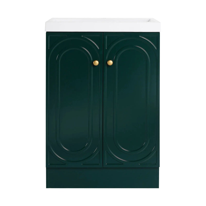 Contemporary Freestanding Bathroom Vanity With Resin Sink & Soft-Close Cabinet Doors by HouseOfZazla