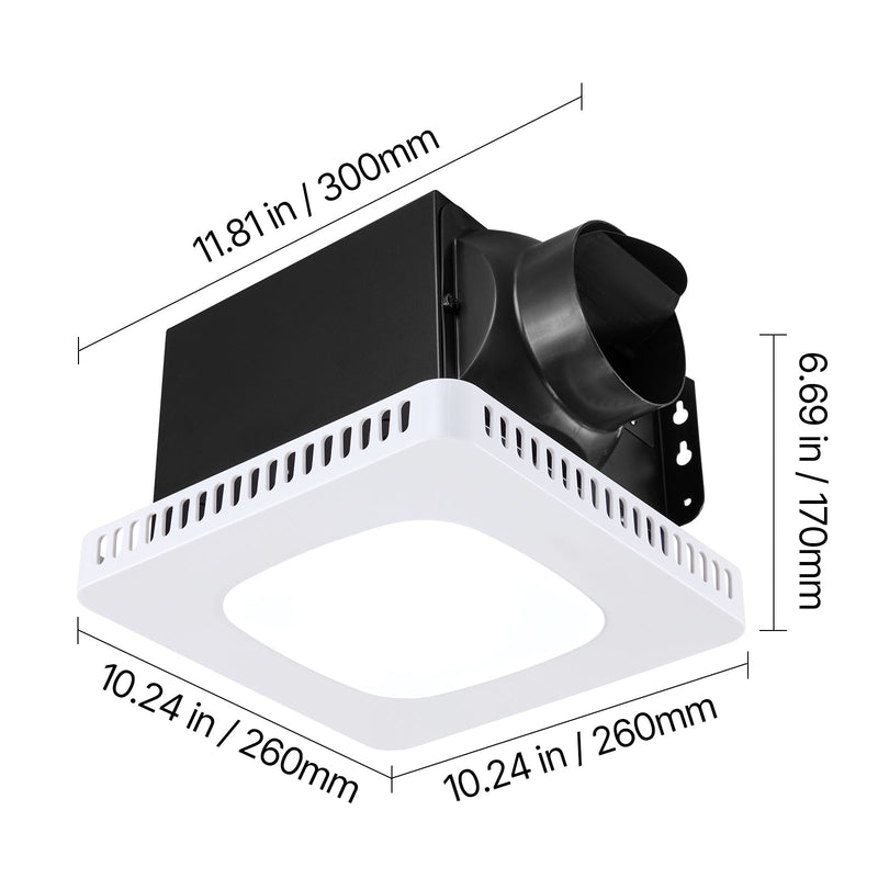 Bathroom Exhaust Fan with LED Light, 80 CFM by HouseOfZazla