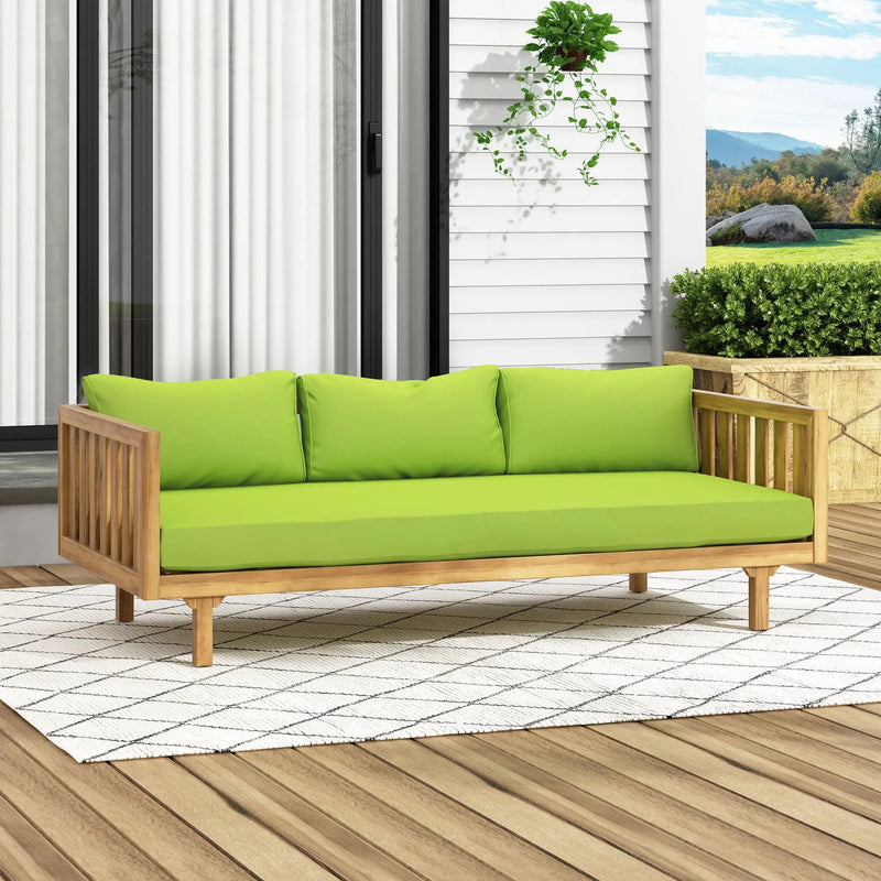 Claremont 3 Seater Daybed Teak Acacia Wood Water Resistant Cushions by HouseOfZazla