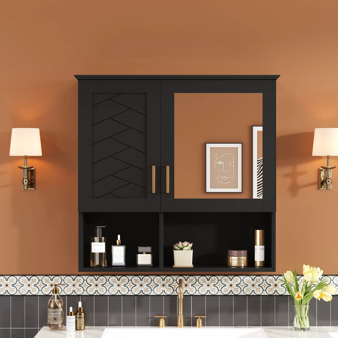 2 In 1 Wall-Mounted Mirror Cabinet With Adjustable Shelves by HouseOfZazla