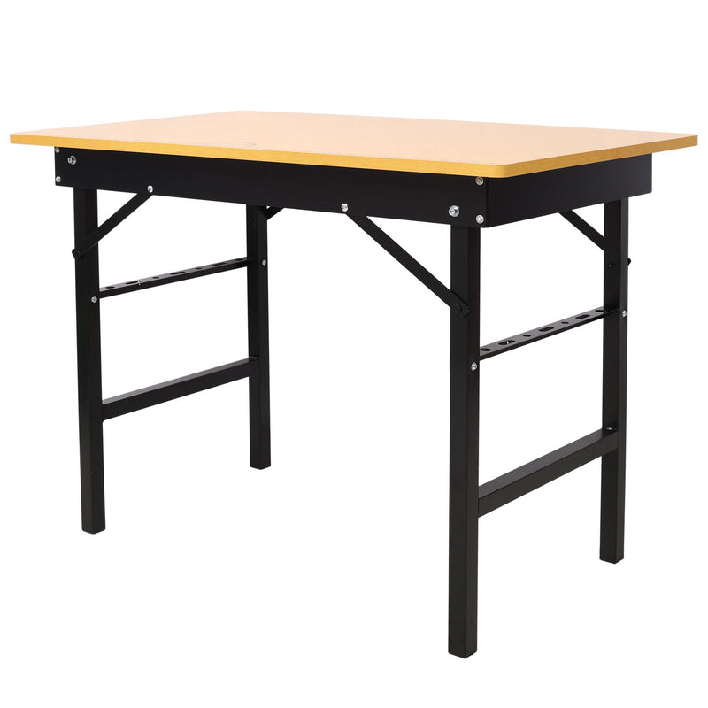 Portable Folding Work Table With Measuring Tape And Angle Finder Steel - Black by HouseOfZazla