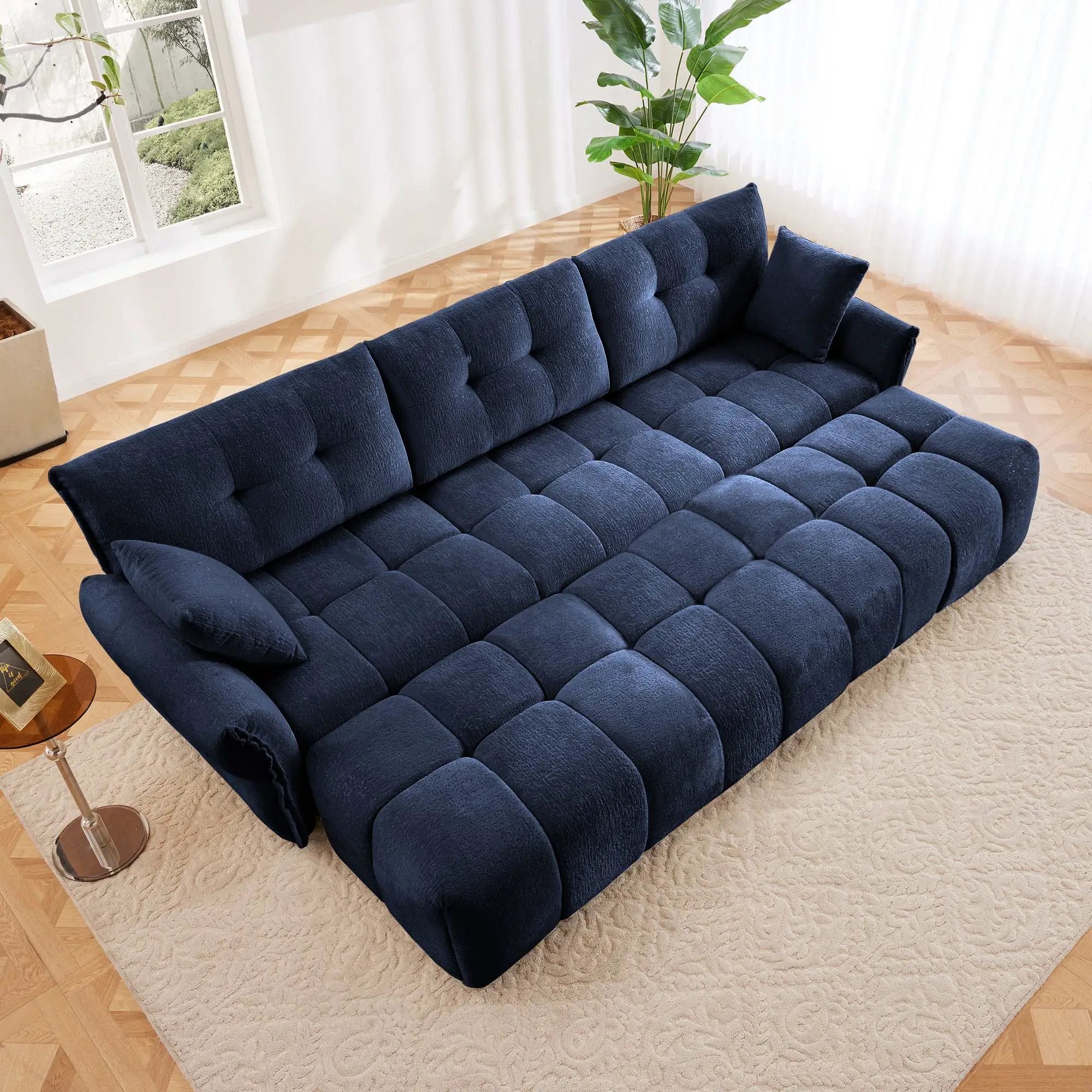 Sofa Set With Ottoman And Pillows, Textured, High Resilience Cushions by Unique Piece Furniture