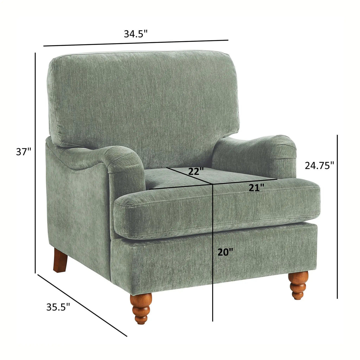Candor - Arm Chair With English Roll Arms by HouseOfZazla
