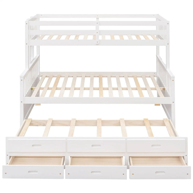 Bunk Bed With Twin Size Trundle And Drawers by Unique Piece Furniture