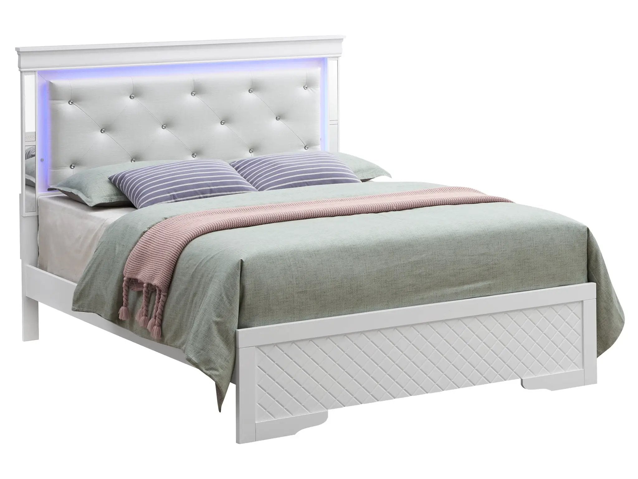 Bed With LED Light Accents Headboard by HouseOfZazla