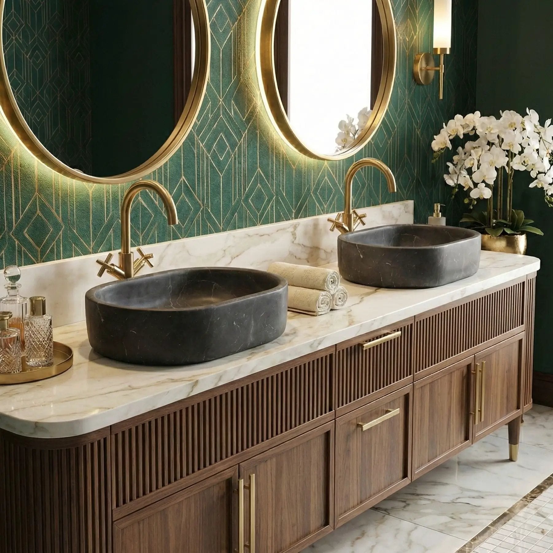 Bathroom Vessel Sink, Semi Polished Surface by HouseOfZazla